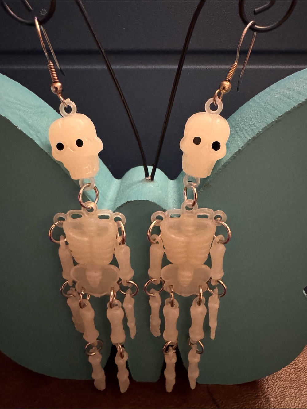 Skeleton Dangle Glow-in-the-Dark Earrings
